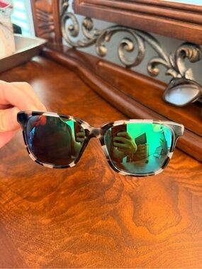Costa Tortoiseshell Frame Sunglasses with Green Mirrored Lenses